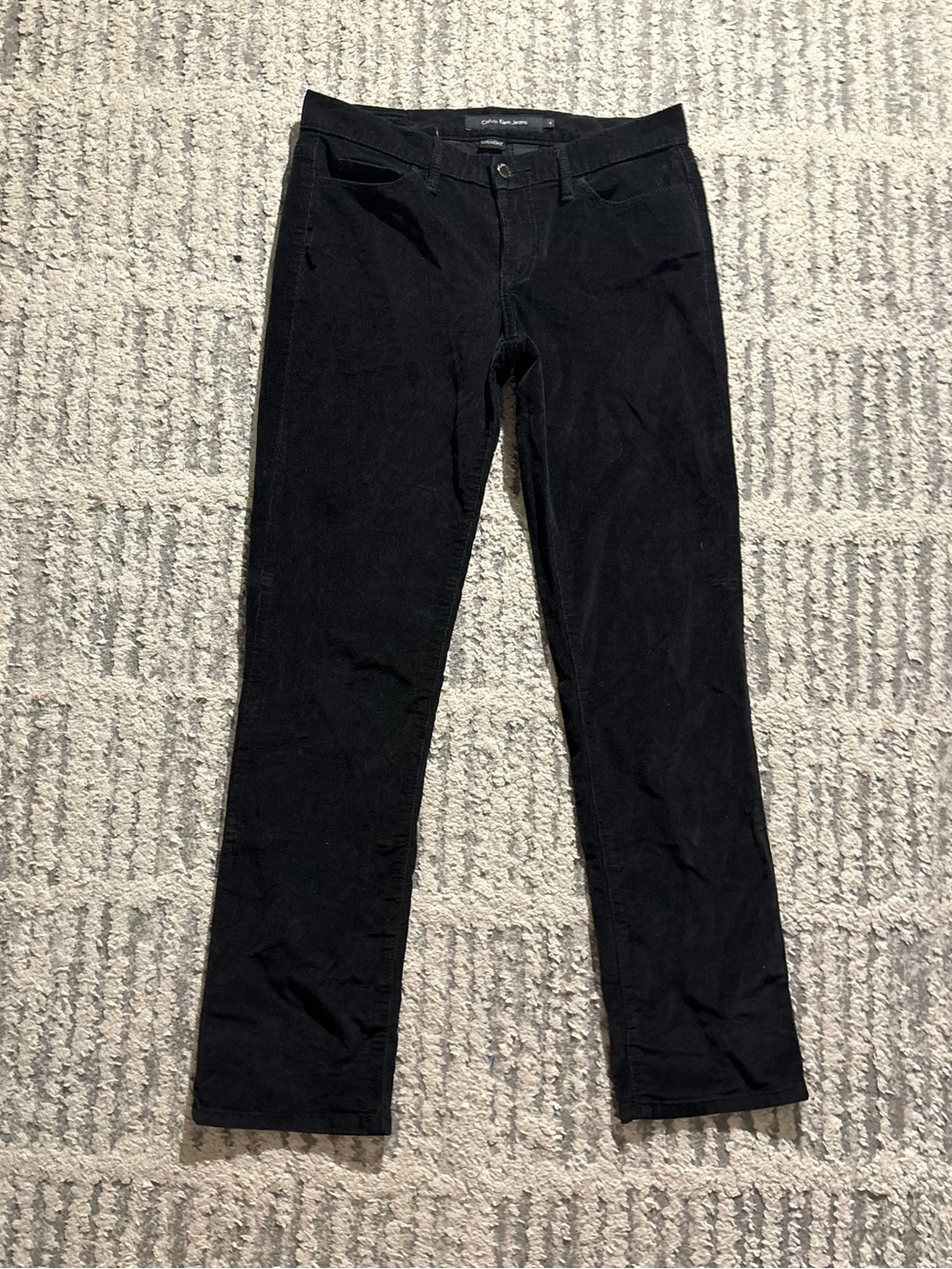 Calvin Klein jeans black corduroy straight leg pants size 4
